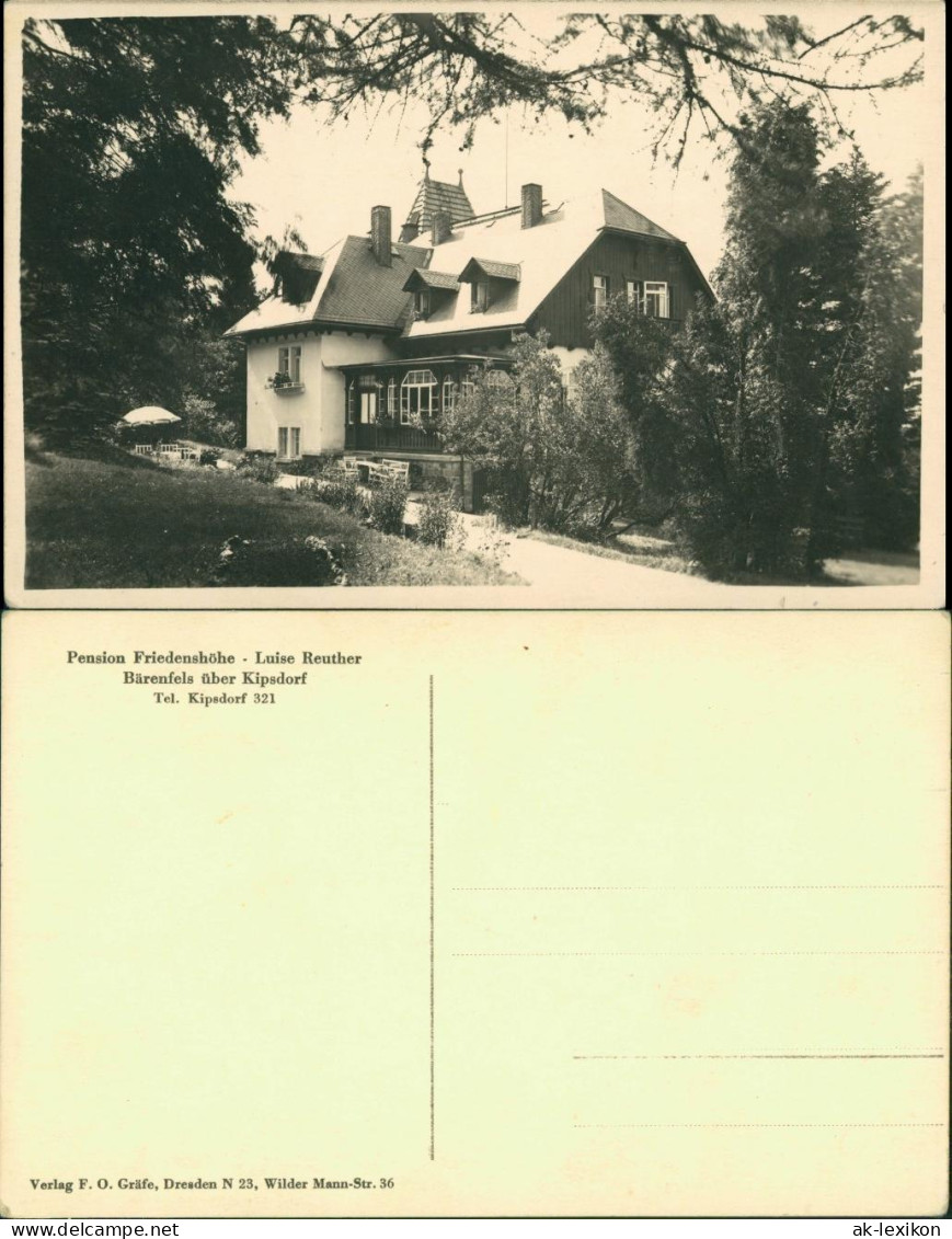 Bärenfels (Erzgebirge)-Altenberg (Erzgebirge) Pension Friedenshöhe 1934 - Altenberg