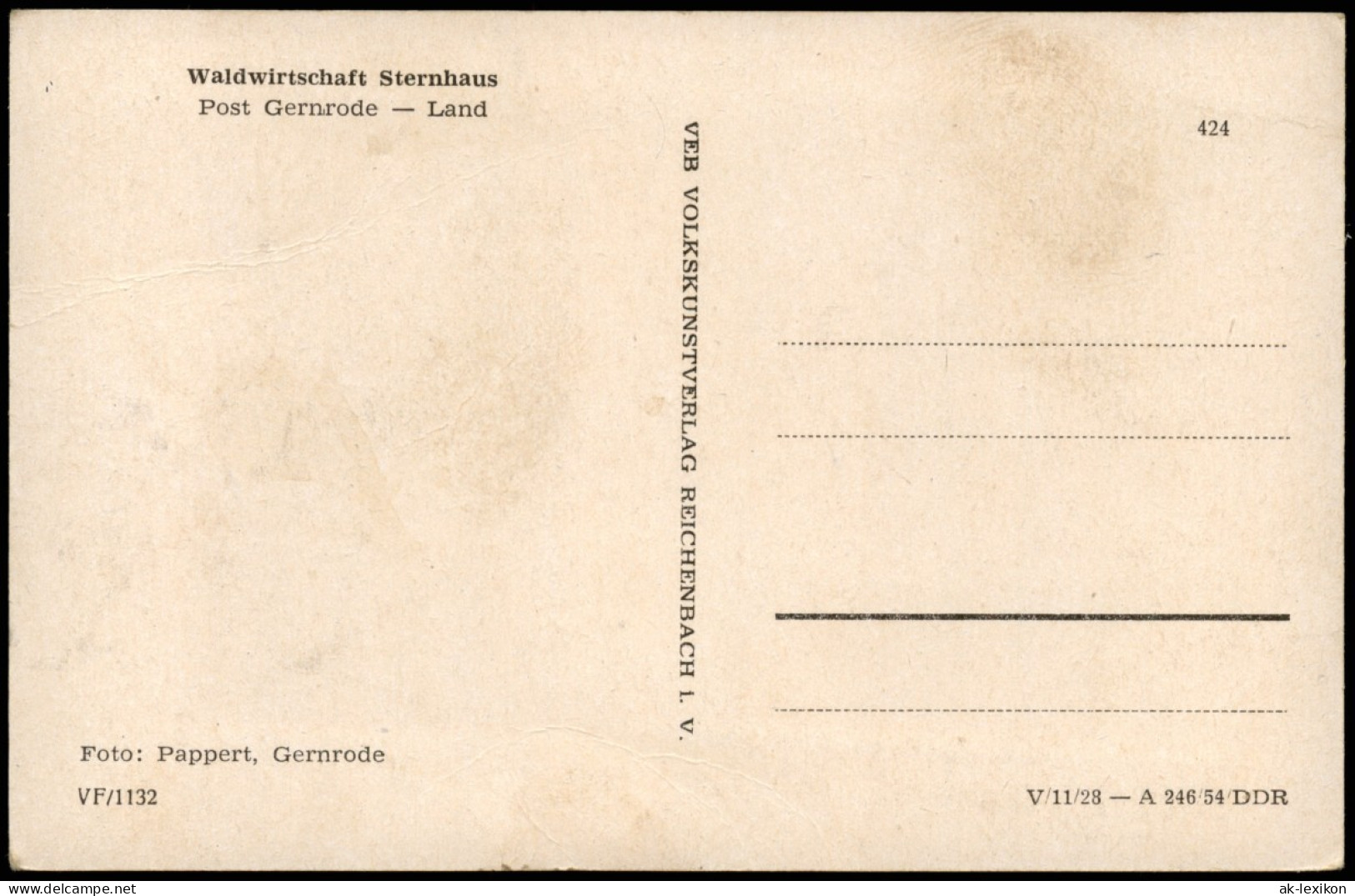 Ansichtskarte Gernrode-Quedlinburg Waldwirtschaft Sternhaus 1954 - Altri & Non Classificati