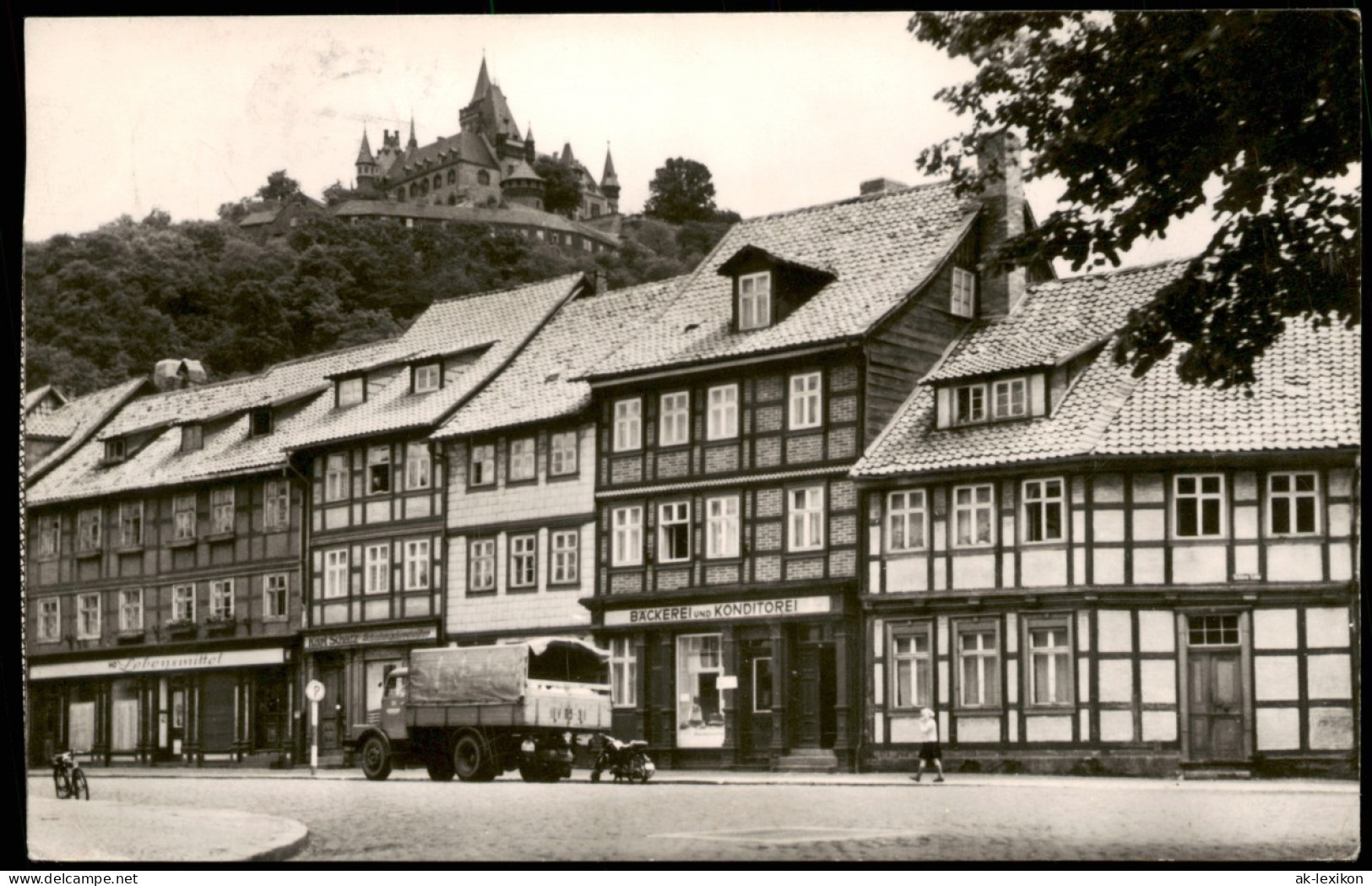 Ansichtskarte Wernigerode Schloß, LKW Vor Bäckerei Geschäft 1963 - Altri & Non Classificati