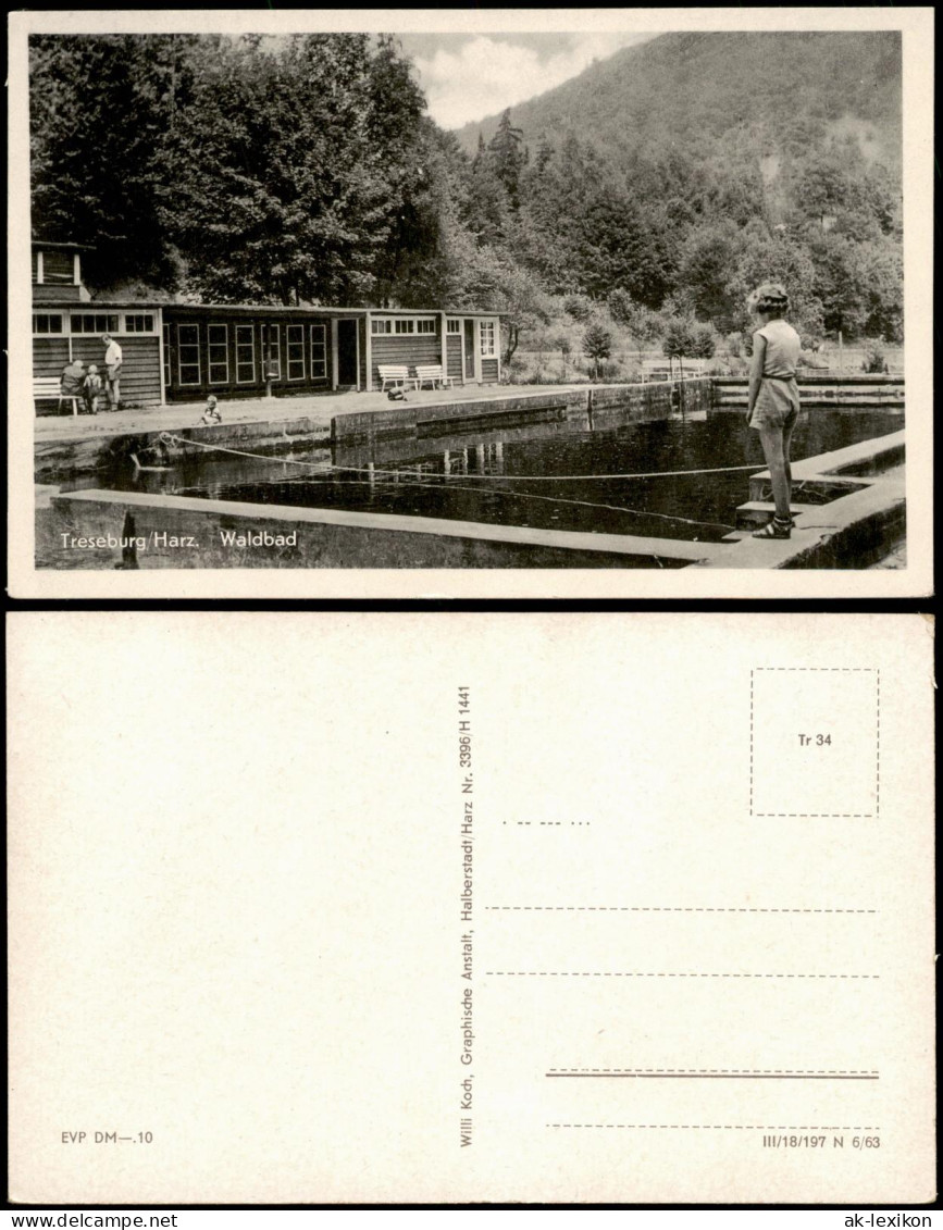 Ansichtskarte Treseburg Waldbad Freibad 1963 - Altri & Non Classificati