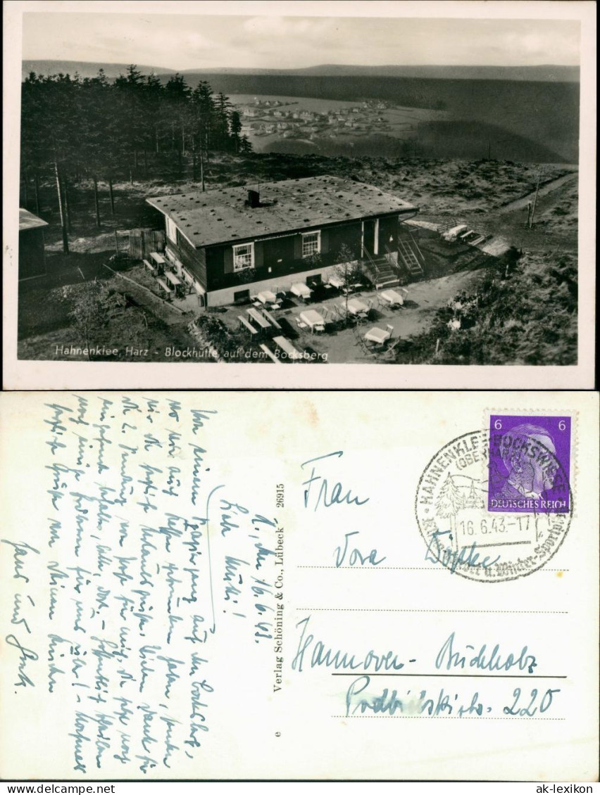 Ansichtskarte Hahnenklee-Bockswiese-Goslar Blockhütte Auf Dem Bocksberg 1943 - Goslar