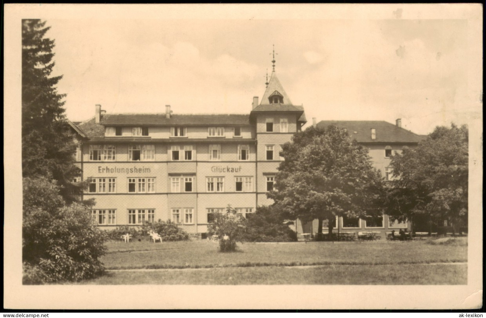 Ansichtskarte Oberhof (Thüringen) FDGB Erholungsheim Glückauf 1954 - Oberhof