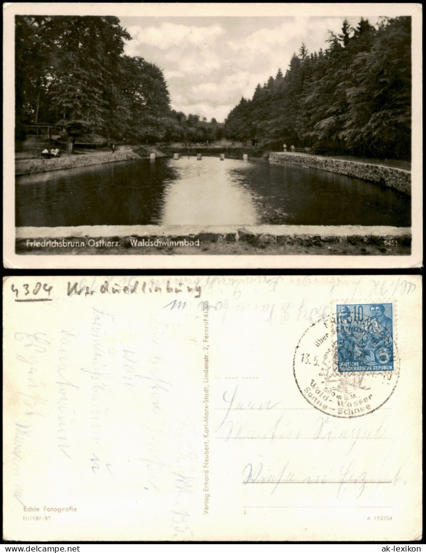 Ansichtskarte Friedrichsbrunn Schwimmbad 1954 - Altri & Non Classificati