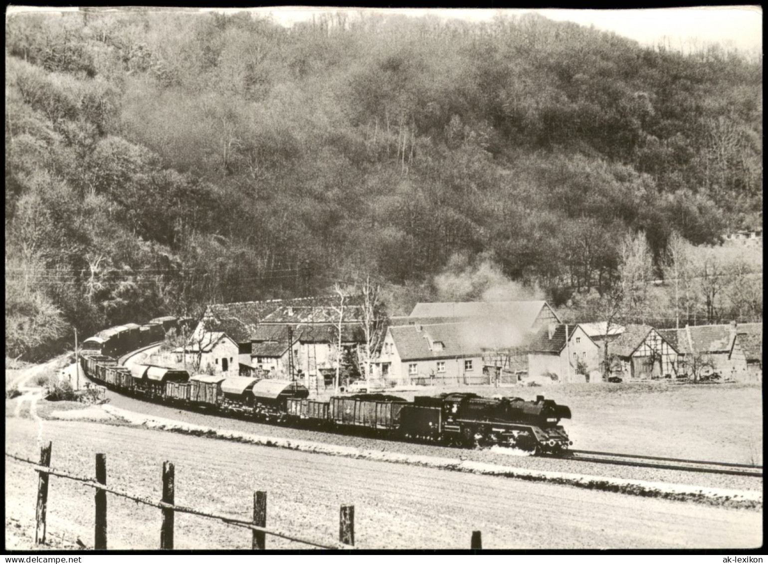 41 1150 Mit Durchgangsgüterzug Bei Wich Mar In Richtung Jena 1982 - Treni