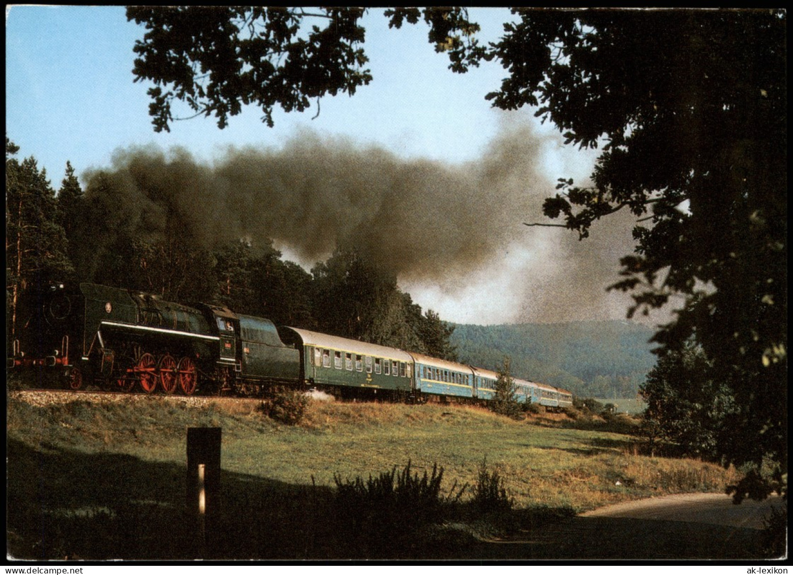 Lok 475 1142 Der CSD Mit Sonderzug Bei Pisek - Sommer Landschaft 1982 - Treni