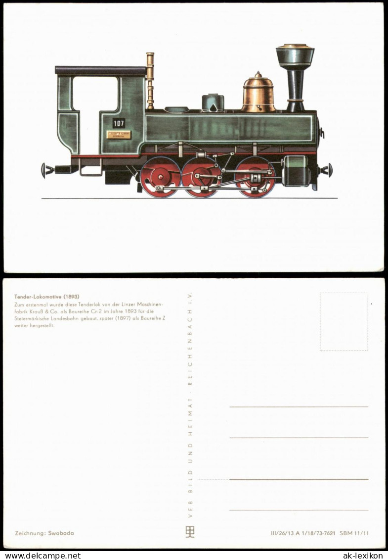 Tender-Lokomotive (1893) Eisenbahn Nach Zeichnung: Swoboda 1973 - Treni