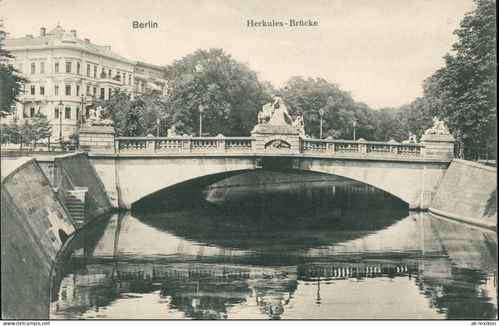 Ansichtskarte Tiergarten-Berlin Herkulesbrücke, Straße Häuser 1912 - Tiergarten