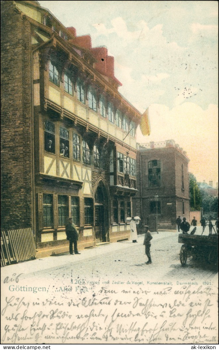 Ansichtskarte Göttingen Altd Fink - Dtraße, Fuhrwerk 1901 - Göttingen