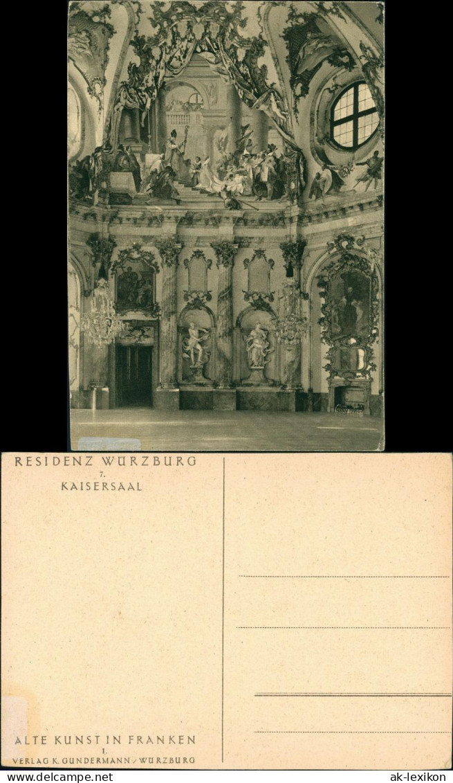 Ansichtskarte Würzburg Residenzschloß - Kaisersaal 1932 - Wuerzburg