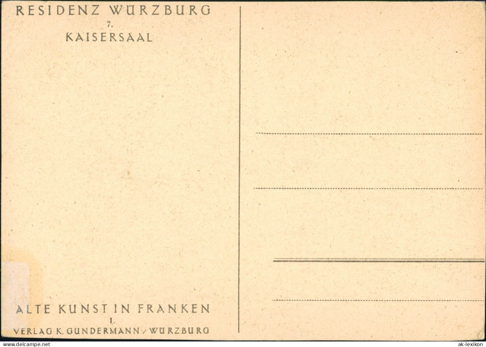 Ansichtskarte Würzburg Residenzschloß - Kaisersaal 1932 - Wuerzburg