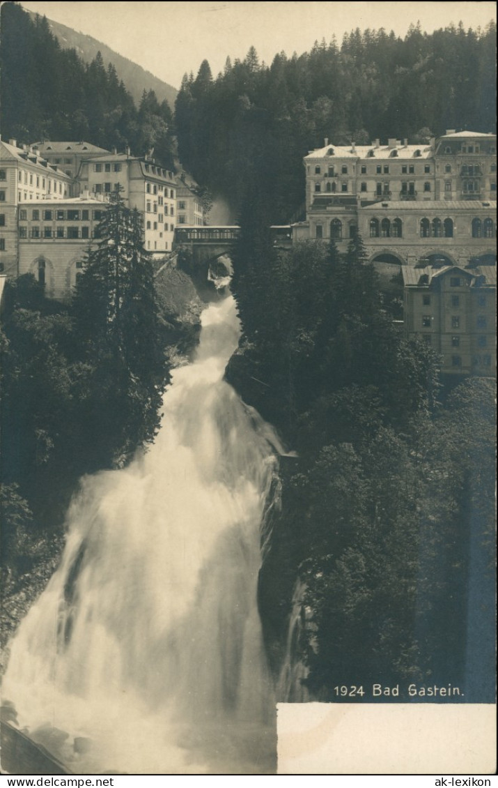 Ansichtskarte Bad Gastein Wasserfall - Hotels 1924 - Bad Gastein