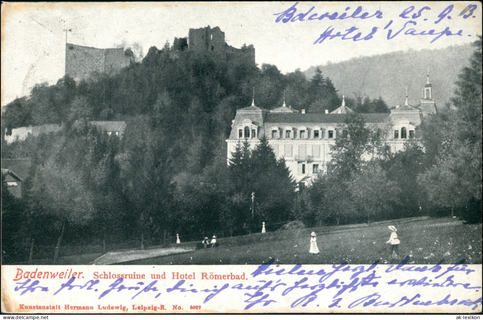 Badenweiler Burg Badenweiler Hotel Römerbad Spielende Kinder 1903 - Badenweiler