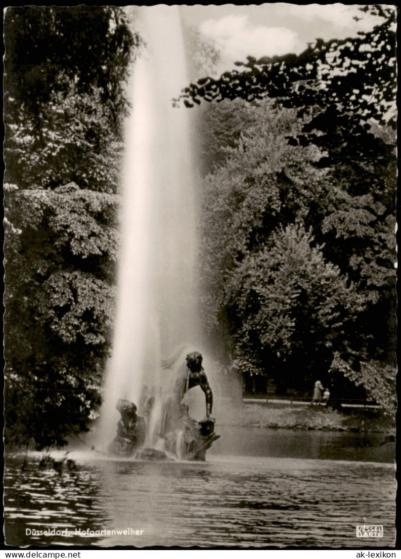 Ansichtskarte Düsseldorf Hofgartenweiher - Fontäne 1962 - Duesseldorf