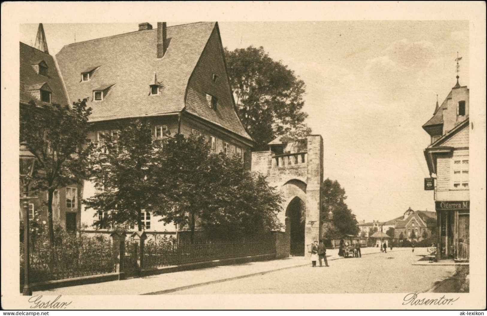Ansichtskarte Goslar Straße - Rosentor Geschäfte 1926 - Goslar