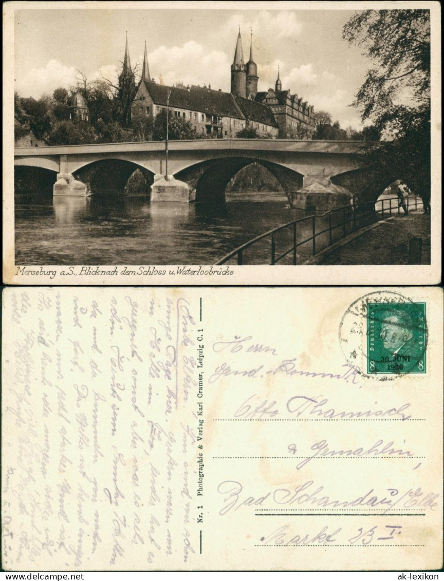 Ansichtskarte Merseburg Waterloobrücke - Schloß 1930 - Altri & Non Classificati