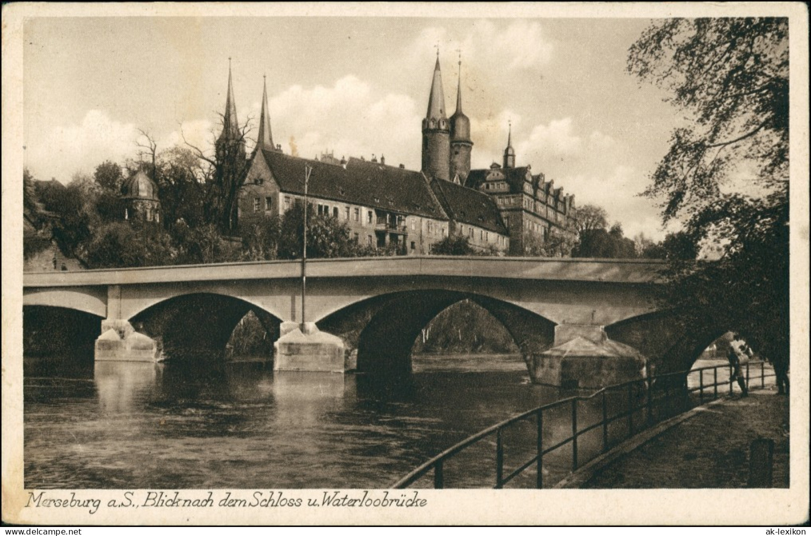 Ansichtskarte Merseburg Waterloobrücke - Schloß 1930 - Altri & Non Classificati