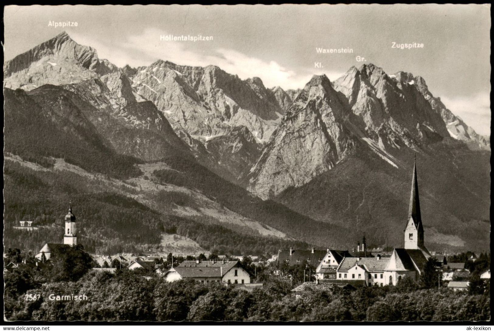 Ansichtskarte Garmisch-Partenkirchen Stadt Mit Bergpanorama 1954 - Garmisch-Partenkirchen