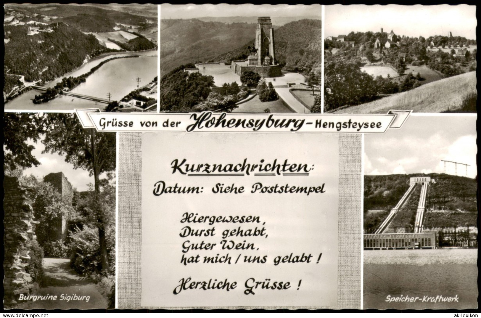 Ansichtskarte Syburg-Dortmund Hohensyburg, Luftbild, Speicherkraftwerk 1964 - Dortmund