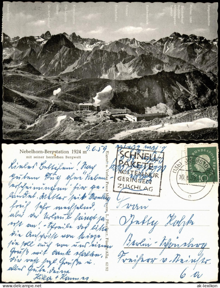 Oberstdorf (Allgäu) Nebelhorn Und Beschreibung Der Umliegenden Berge 1959 - Oberstdorf