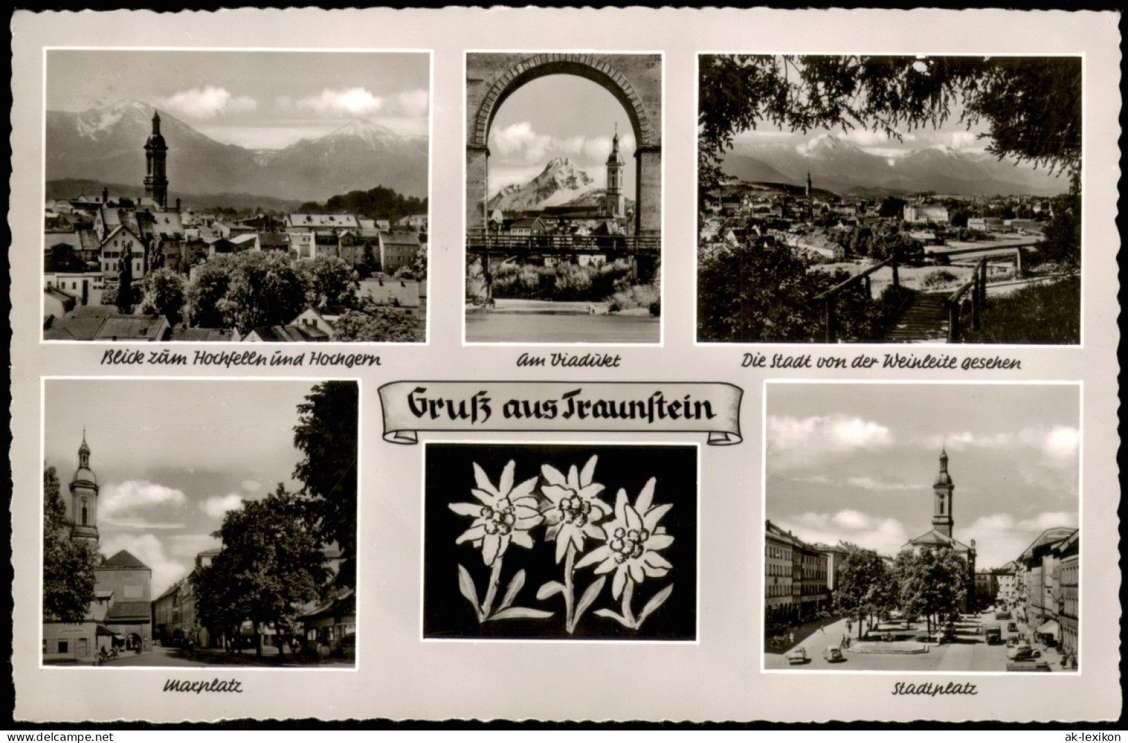 Traunstein Mehrbild-AK Stadtteilansichten Ua. Maxplatz, Stadtplatz Uvm. 1960 - Traunstein