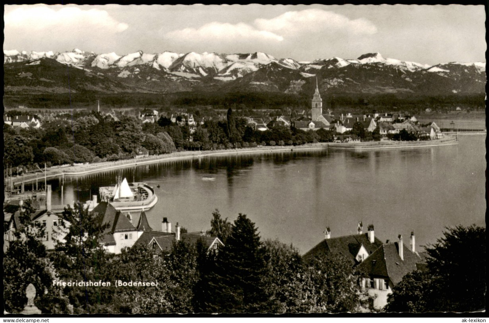 Ansichtskarte Friedrichshafen Panorama Mit Hafen Und Bergen 1965 - Friedrichshafen