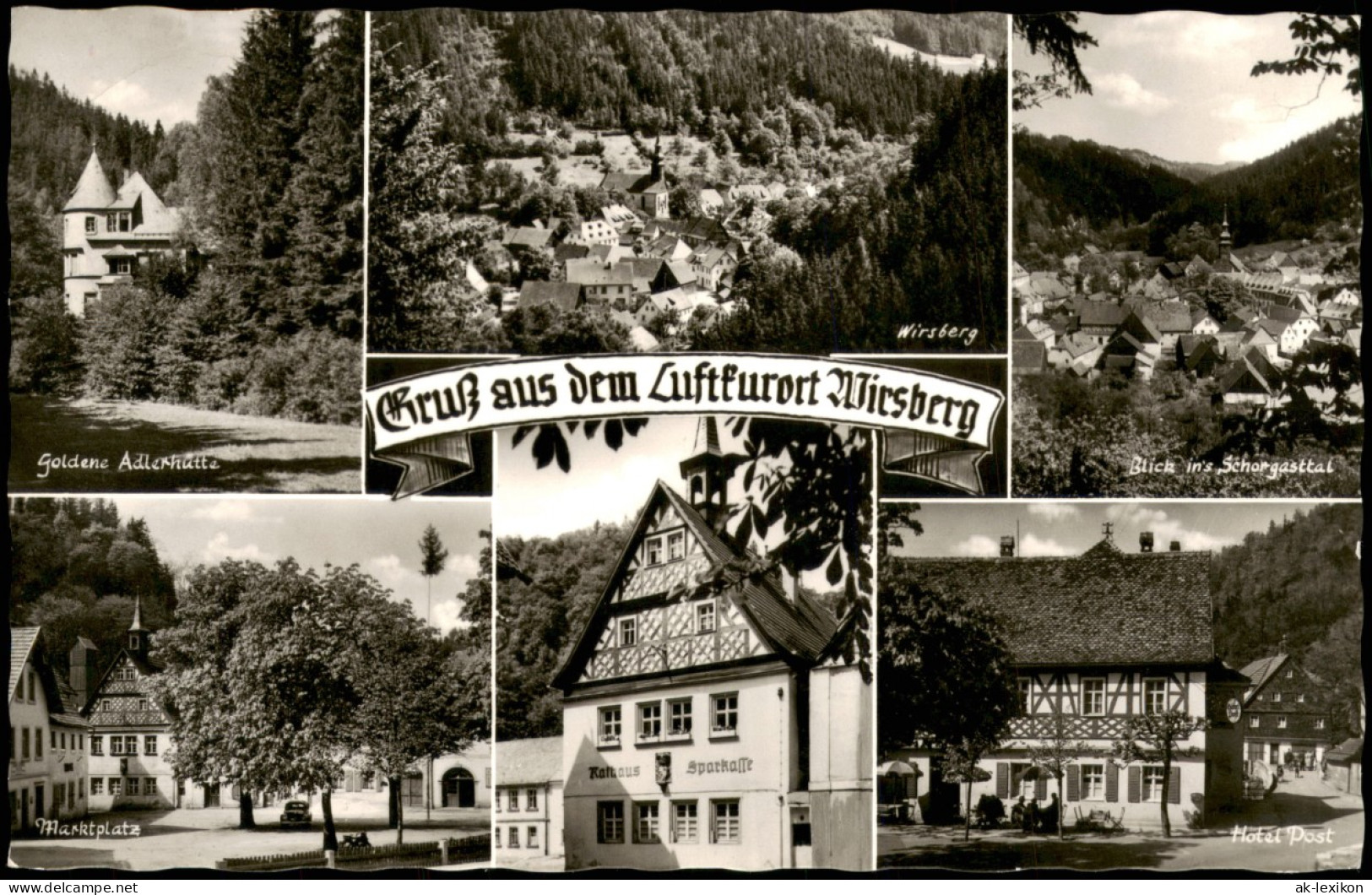 Ansichtskarte Wirsberg (Oberfranken) Goldene Adlerhütte, Tal, Markt 1955 - Autres & Non Classés