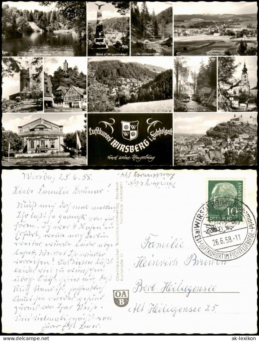 Wirsberg (Oberfranken) Stadtteilansichten: Denkmal, Ansichten 1958 - Autres & Non Classés