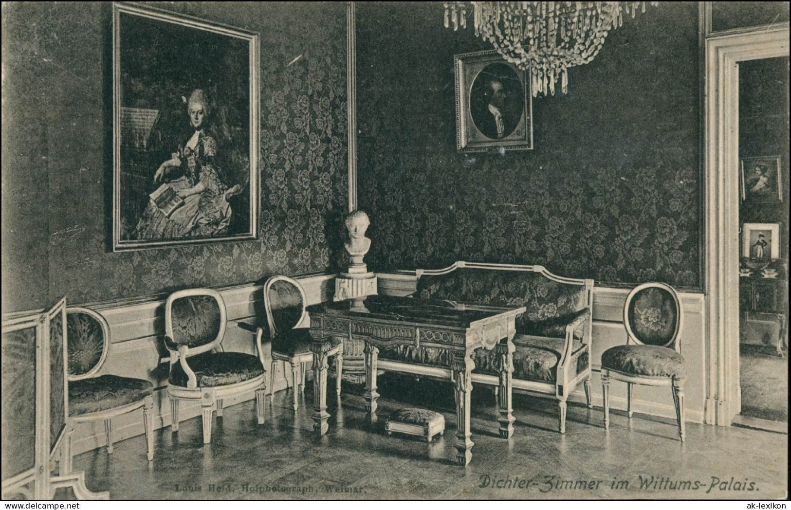 Ansichtskarte Weimar Wittums-Palais, Dichterzimmer 1929 - Weimar