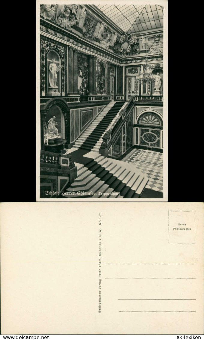 Ansichtskarte Chiemsee Schloss - Treppenhaus 1932 - Chiemgauer Alpen