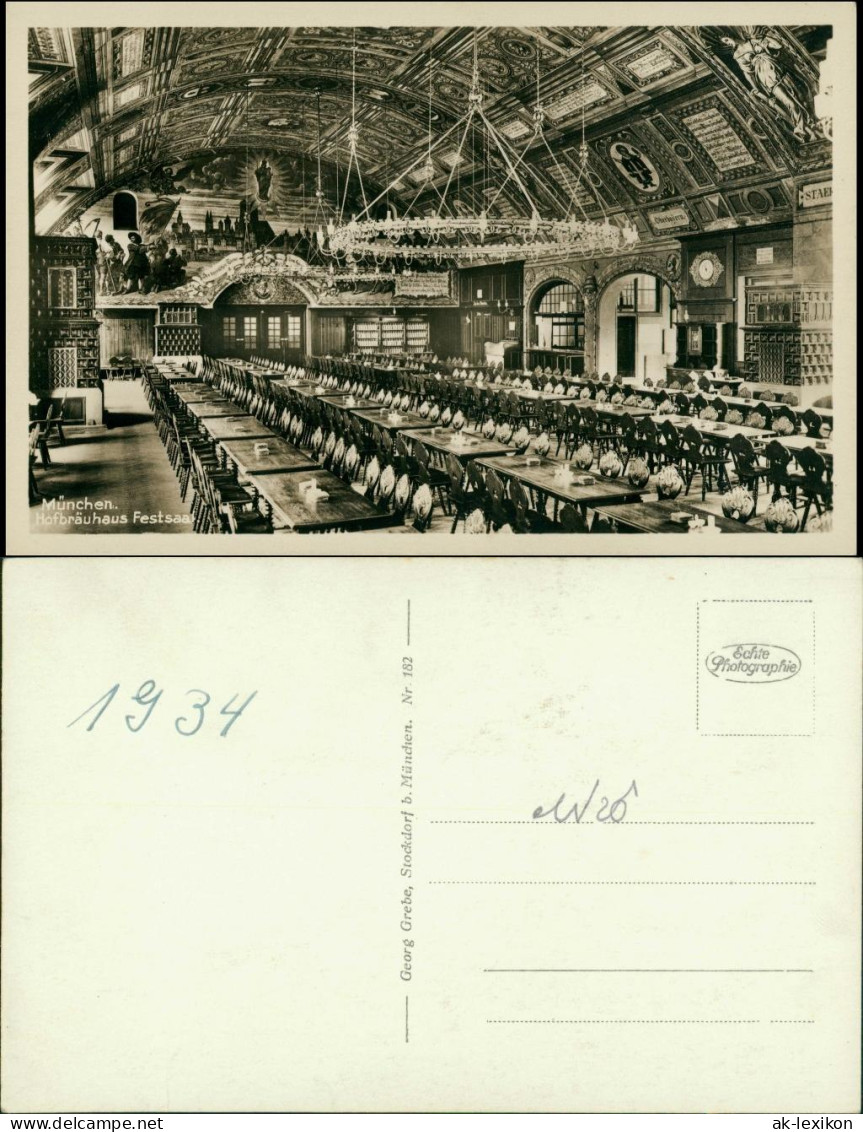 Ansichtskarte München Hofbräuhaus, Festsaal 1932 - Muenchen