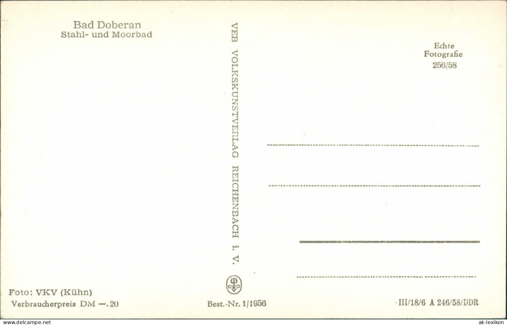 Bad Doberan Stadtteilansicht Stahl- Und Moorbad DDR Postkarte 1958 - Bad Doberan