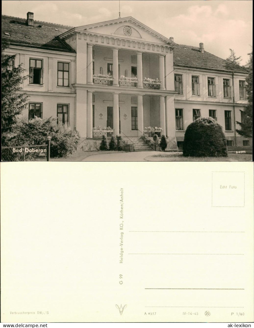 Ansichtskarte Bad Doberan Gebäude Ansicht, Bauwerk Mit Säulen 1960 - Bad Doberan