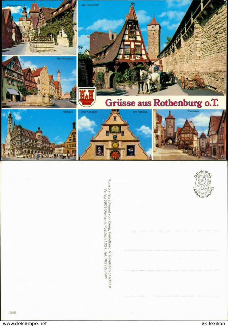 Rothenburg Ob Der Tauber Grüsse Aus R.o.T. Alte Schmiede, Herrengasse 1980 - Rothenburg O. D. Tauber