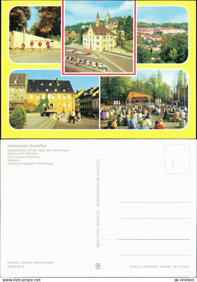 Hohenstein-Ernstthal Gedenkstätte  Altmarkt, Fritz-Heckert-Siedlung   1980 - Hohenstein-Ernstthal