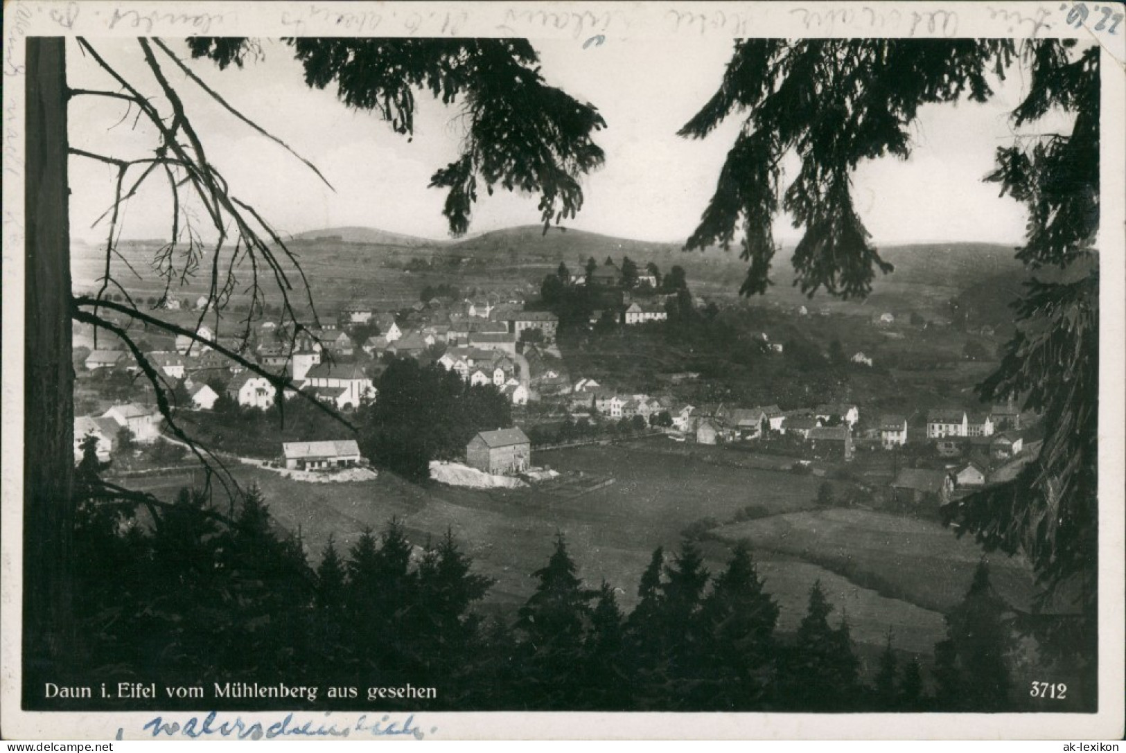 Ansichtskarte Daun Eifel Stadt Vom Mühlenberg Aus Gedehen 1930 - Daun