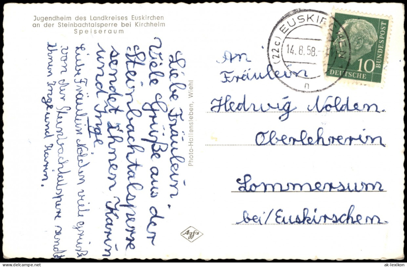 Ansichtskarte Kirchheim-Euskirchen Speisesaal - Jugendherberge 1958 - Euskirchen