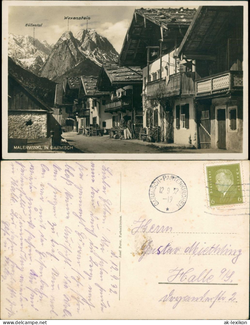 Garmisch-Garmisch-Partenkirchen Straßenpartie - Malerwinkel 1932 - Garmisch-Partenkirchen