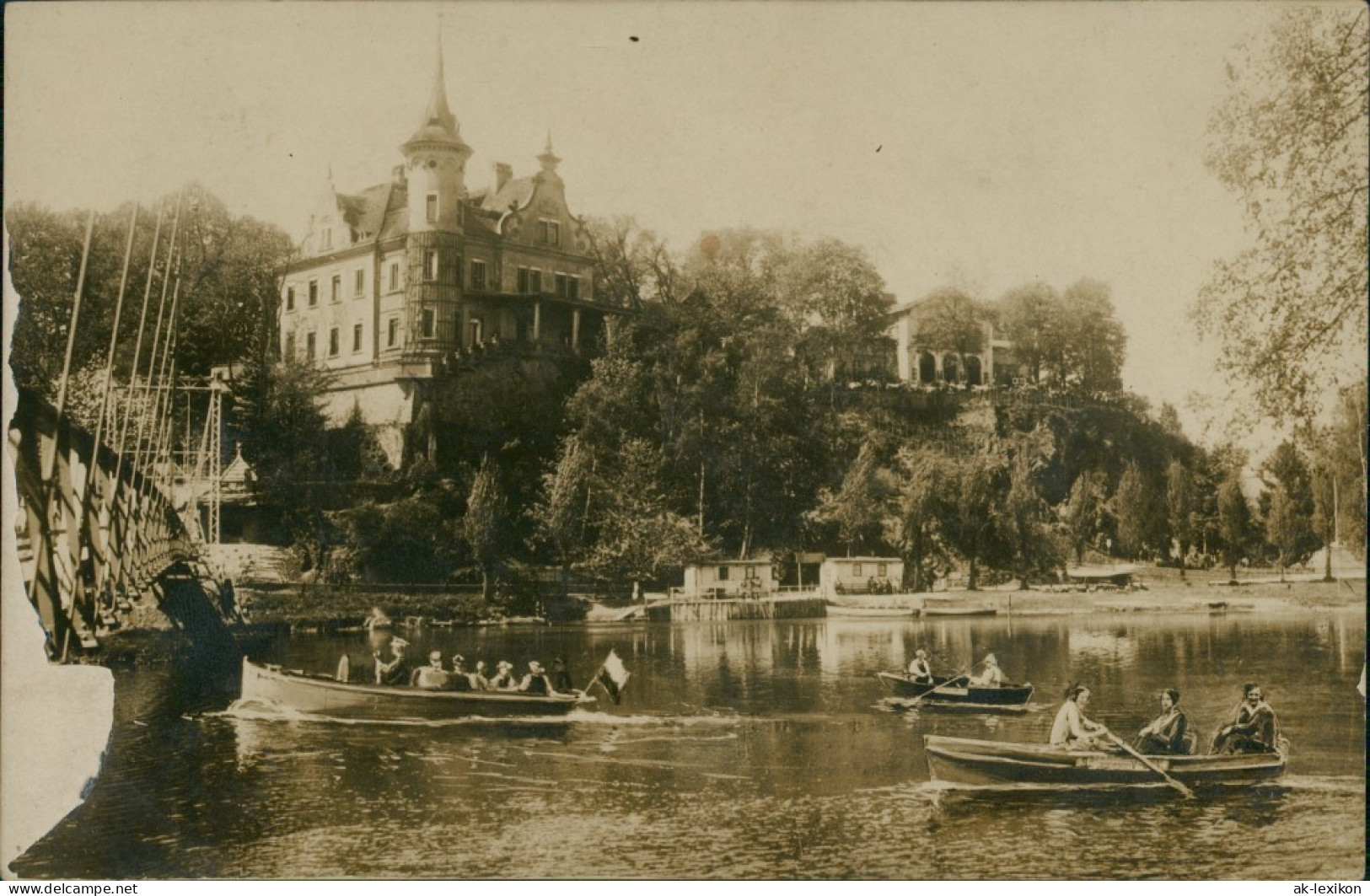 Ansichtskarte Grimma Gattersburg - Ruderboote, Fotokarte 1933 - Grimma