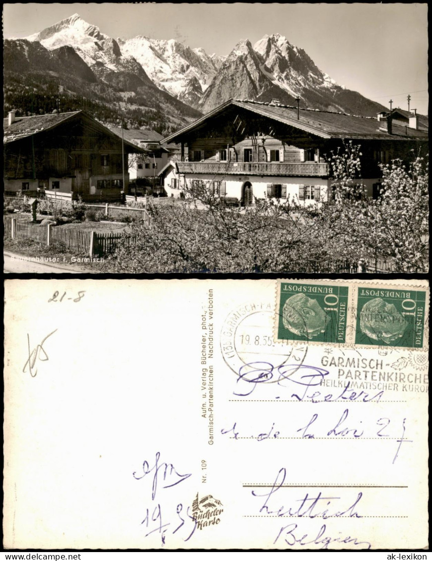 Ansichtskarte Garmisch-Partenkirchen Bauernhäuser 1955 - Garmisch-Partenkirchen