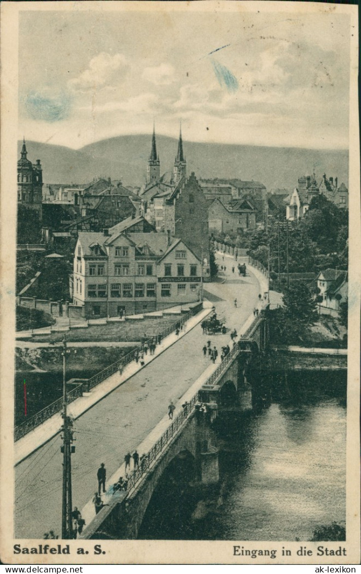Ansichtskarte Saalfeld (Saale) Eingang Zur Stadt - Cafe 1926 - Saalfeld