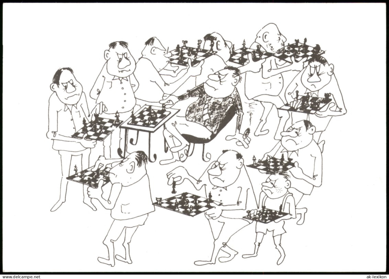 Schach-Motiv-/Korrespondenzkarte (Chess) Illustration Mit Schachbrettern 2011 - Contemporánea (desde 1950)