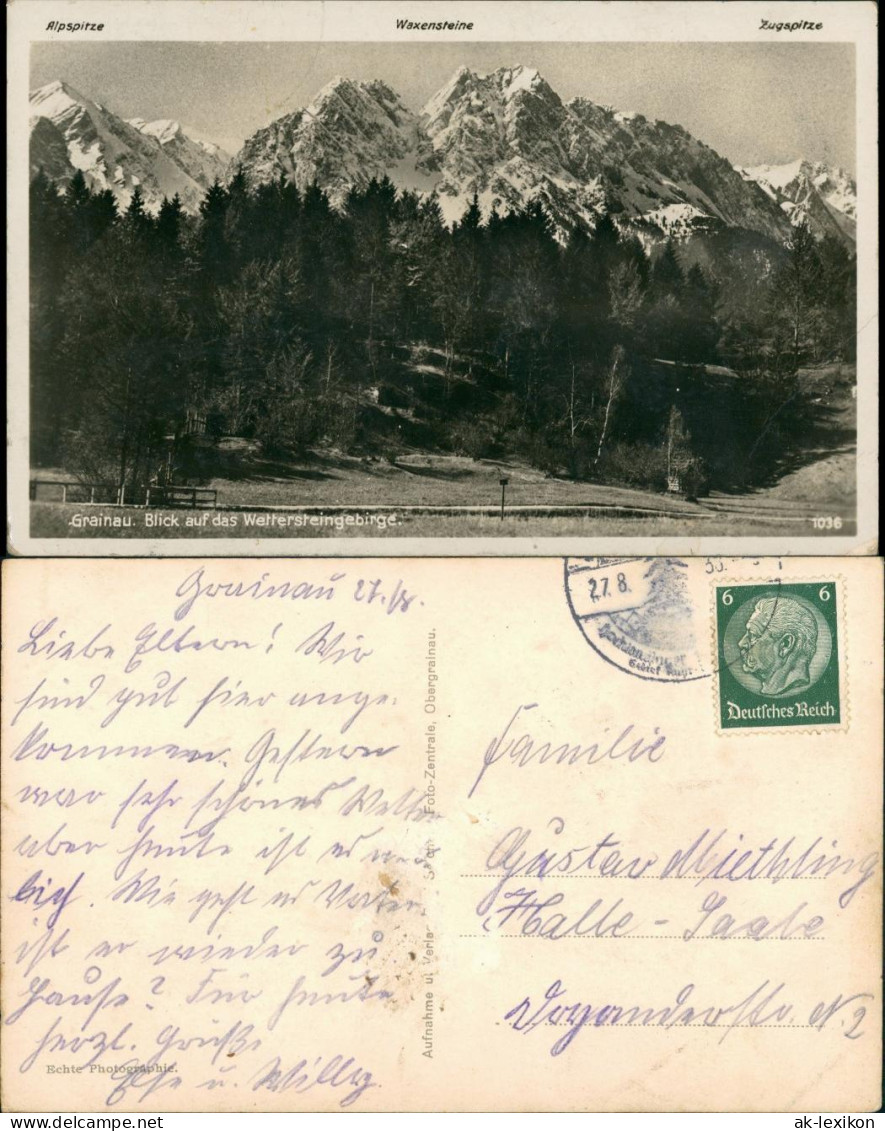 Ansichtskarte Grainau Waxenstein (Wettersteingebirge) Grainau Allgäu 1935 - Autres & Non Classés