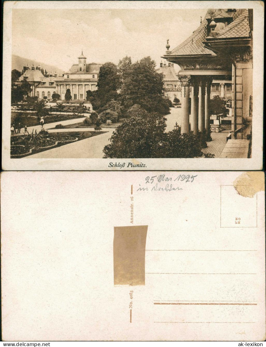 Ansichtskarte Pillnitz Schloss Pillnitz Mit Schlossgarten, Gebäude 1925 - Pillnitz