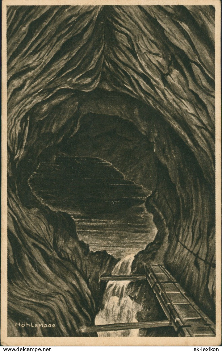 Obermaiselstein (Oberallgäu) Sturmanns-Höhle Höhlensee Höhlen Innenansicht 1920 - Autres & Non Classés