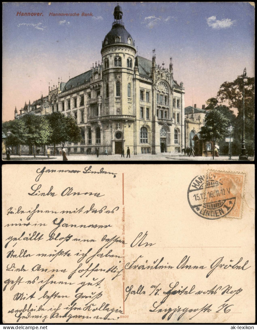 Ansichtskarte Hannover Hannoversche Bank 1916 - Hannover
