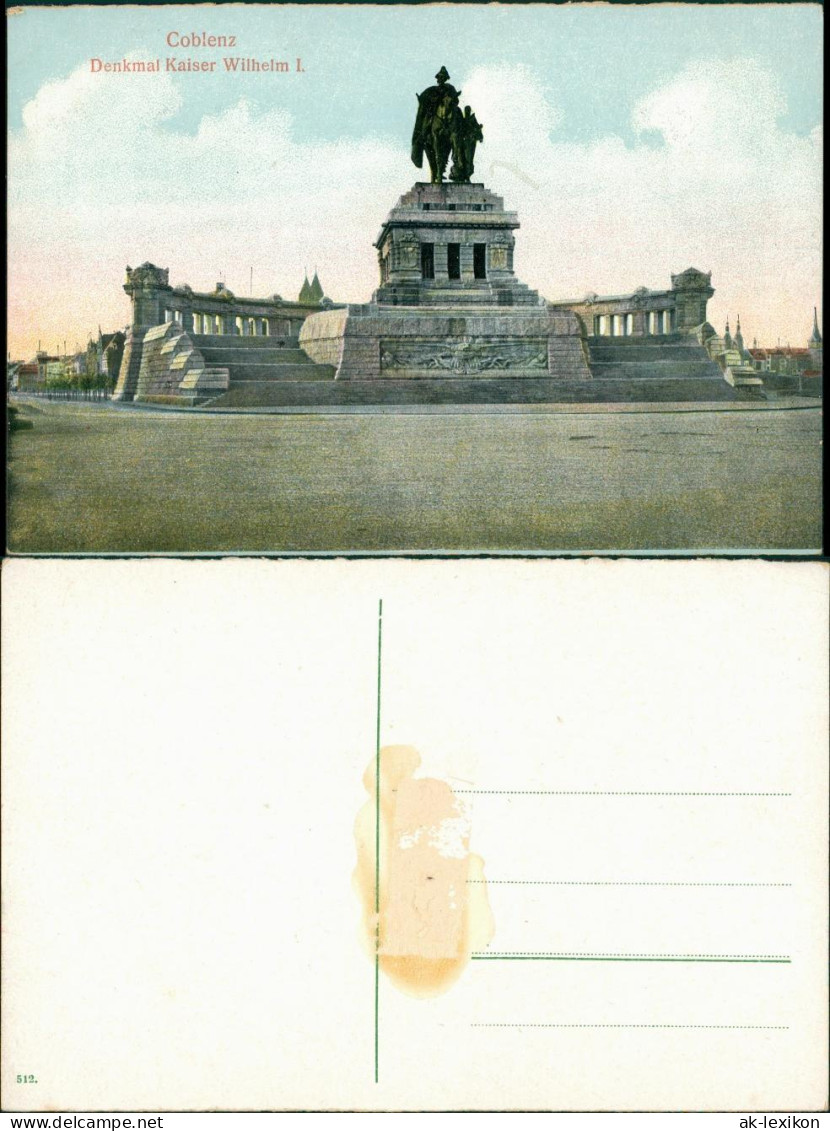 Ansichtskarte Koblenz Partie Am Denkmal Kaiser Wilhelm I. (am Dt. Eck) 1910 - Koblenz