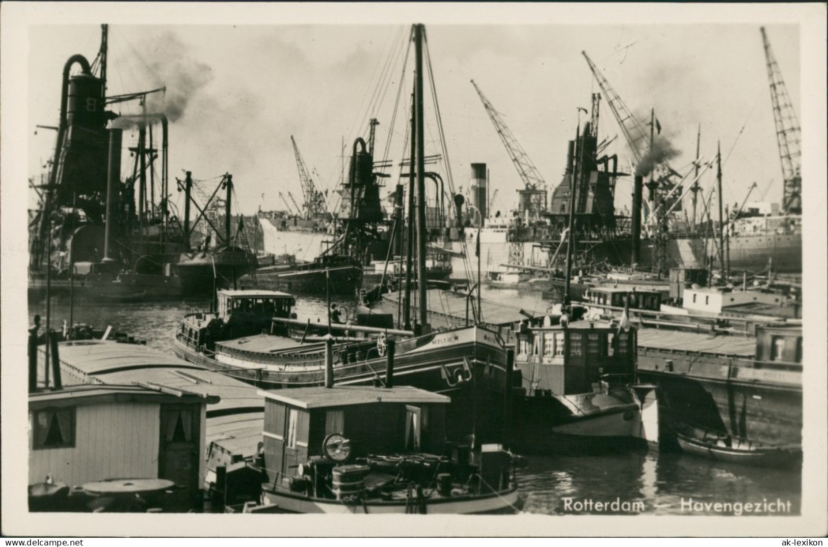 Foto Rotterdam Rotterdam Hafen, Dampfer, Kräne 1940 Privatfoto - Rotterdam