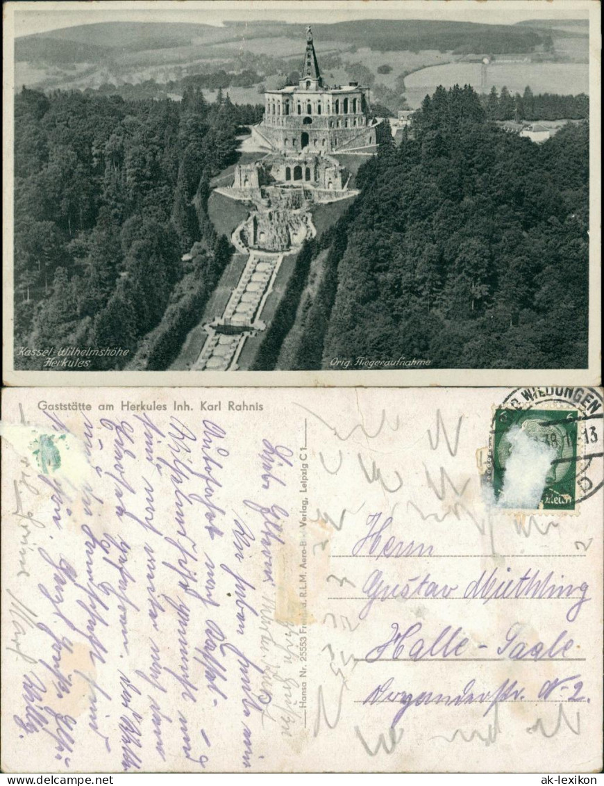 Bad Wilhelmshöhe-Kassel Cassel Herkules Und Kaskaden Orig. Fliegeraufnahme 1938 - Kassel