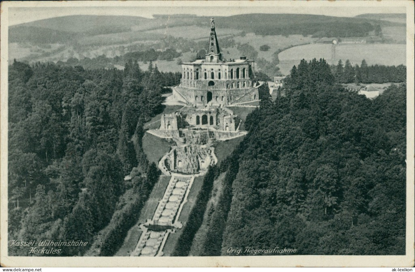 Bad Wilhelmshöhe-Kassel Cassel Herkules Und Kaskaden Orig. Fliegeraufnahme 1938 - Kassel