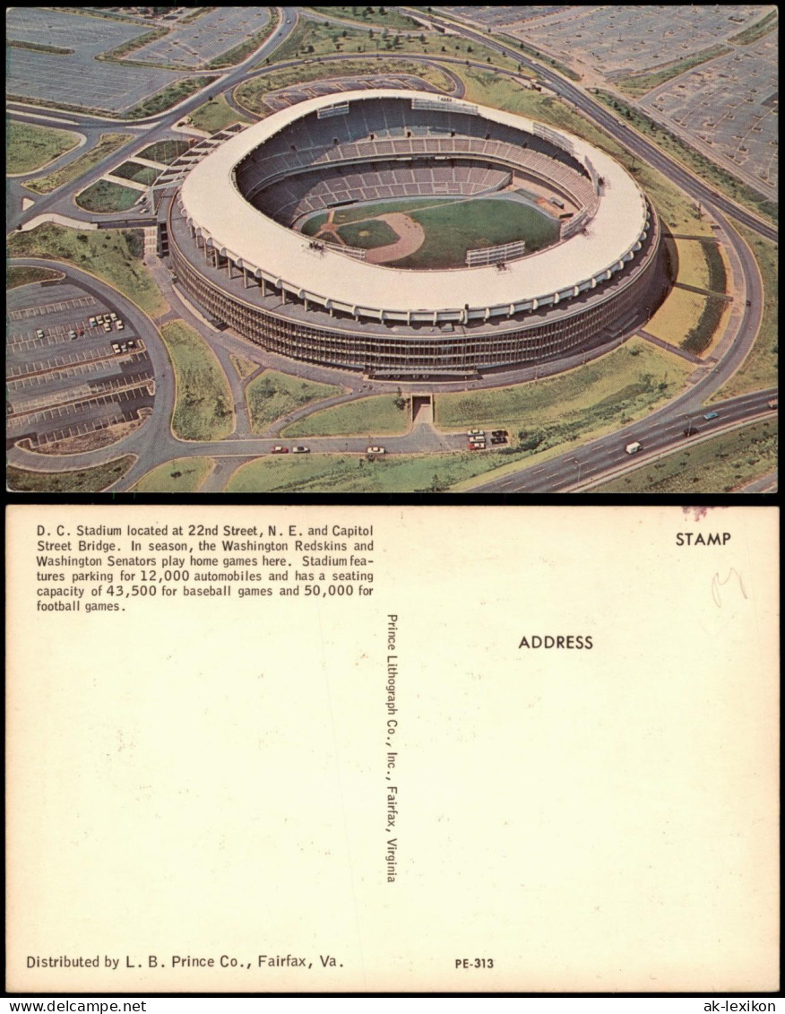 Washington D.C. D.C. Stadium Washington Redskins Aerial View, Luftaufnahme 1970 - Washington DC